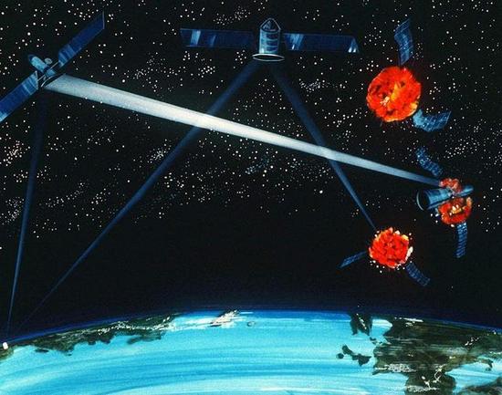 衛星被擊中假想畫面